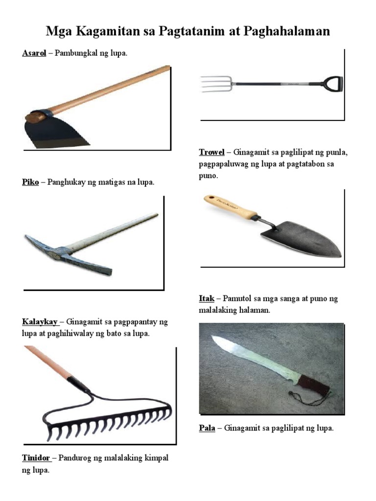 Mga Kagamitan Sa Pagtatanim at Paghahalaman | PDF