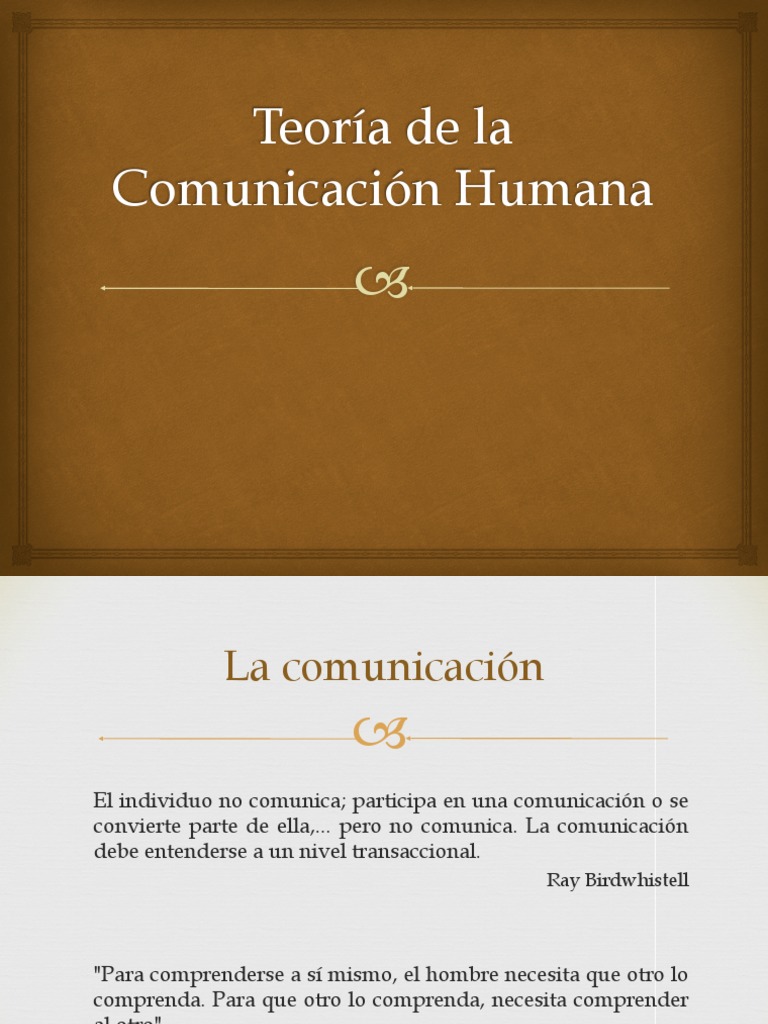 Teoría de La Comunicación Humana Realimentación Comunicación
