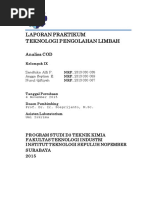 Download Laporan Praktikum Teknik Pengolahan Limbah COD by Zandhika Alfi Pratama SN295292226 doc pdf