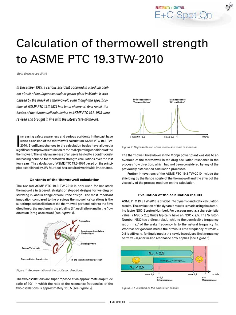 Calculation of Thermowell Strength to ASME PTC 19.3 TW2010 (1