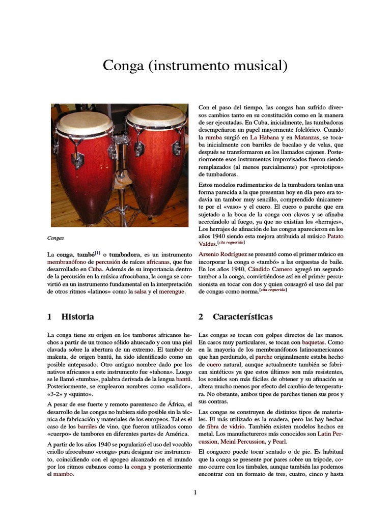 Conga (Instrumento Musical) Musica centroamericana Instrumentos de