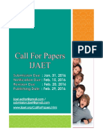 Call for Papers 2016 -IJAET