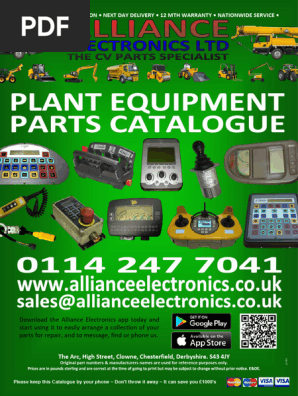 Alliance Electronics LTD Plant Equipment Parts Catalogue 2018 | PDF | Motor  Vehicle | Manufactured Goods