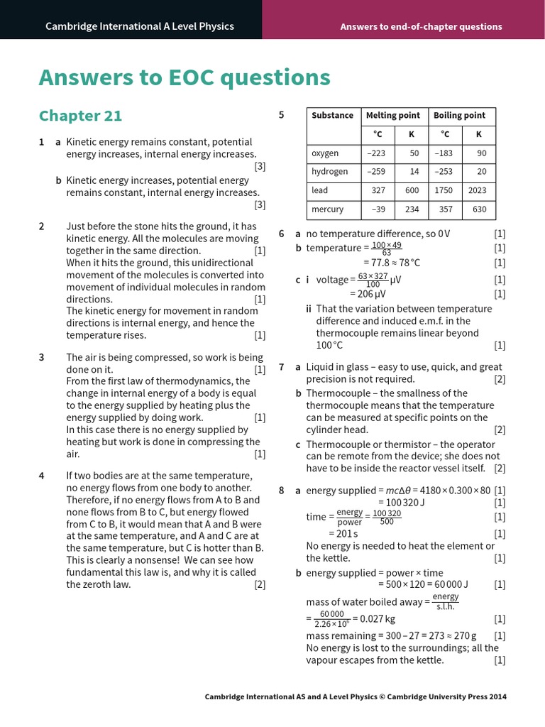 EOCQ Ans 21 | PDF | Thermocouple | Temperature