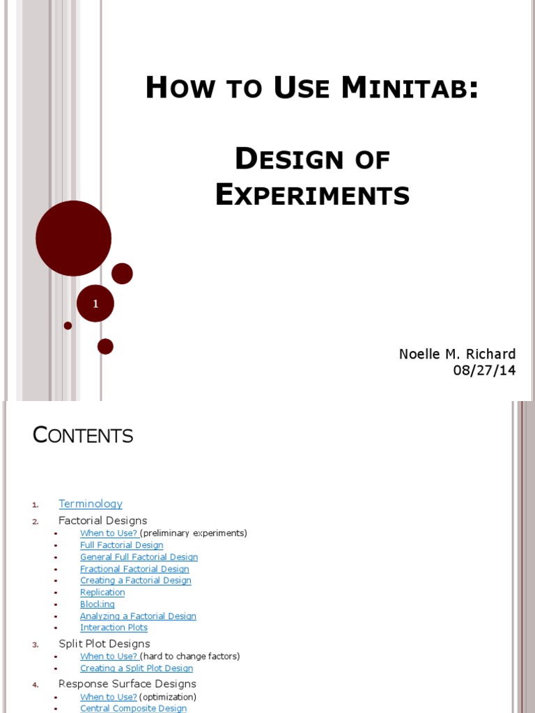 How To Use Minitab 4 Design of Experiments | PDF | Errors And Residuals ...