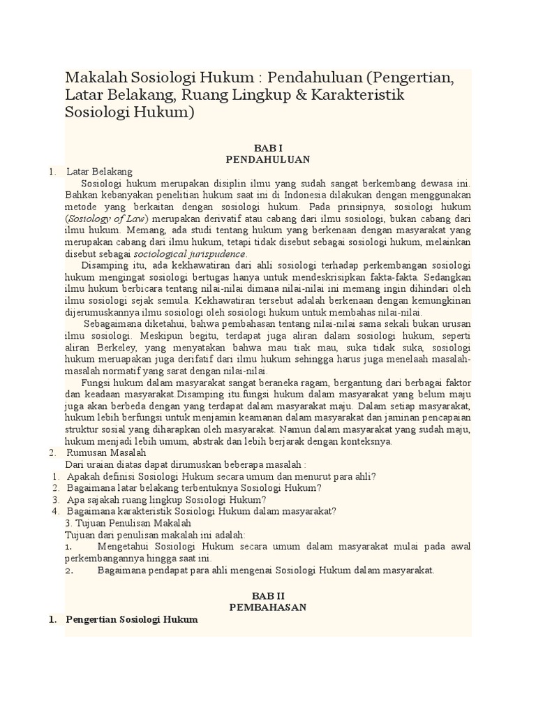 Contoh Kasus Sosiologi Hukum Dalam Masyarakat Pdf Cara