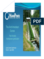 The Archimedean Screw: Fish Friendly Hydropower Generation