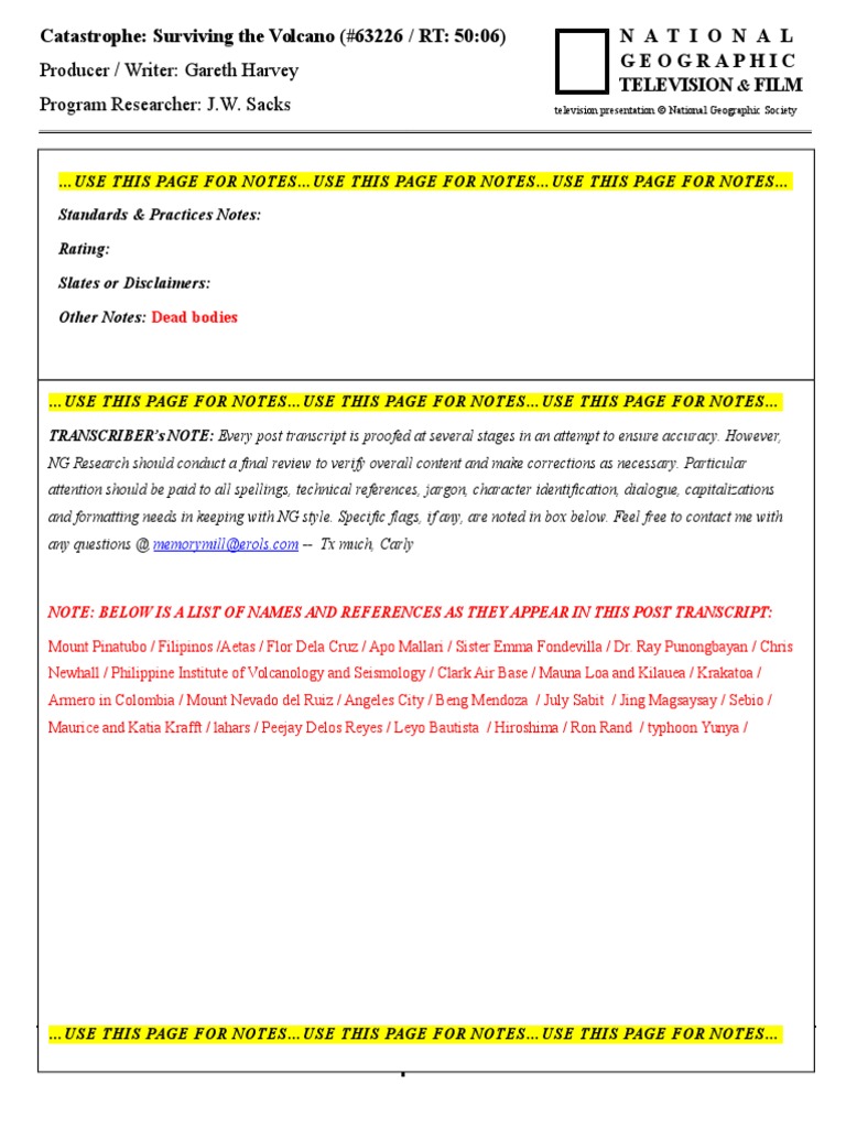 Catastrophe Eruption at Pinatubo (Script) | PDF | Volcano | Types Of ...