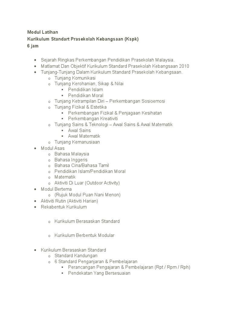 Kurikulum Prasekolah Malaysia | PDF | Karier & Perkembangan