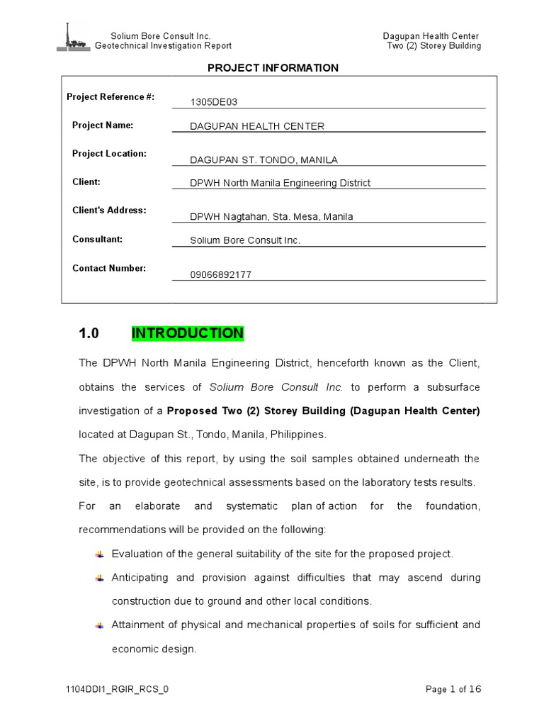 Geotechnical Investigation Report Templates Geotechnical Engineering