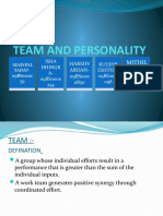 Team and Personality: Mithil Esh-09BS00 01278