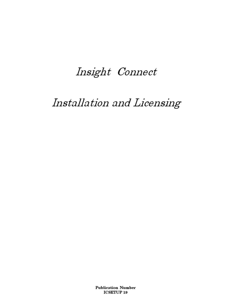 Insight Connect Installation and Licensing: Publication Number Icsetup ...
