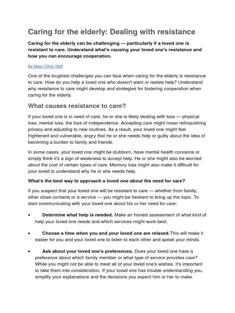 Caring For The Elderly Engleza | PDF | Self-Improvement | Lifestyle
