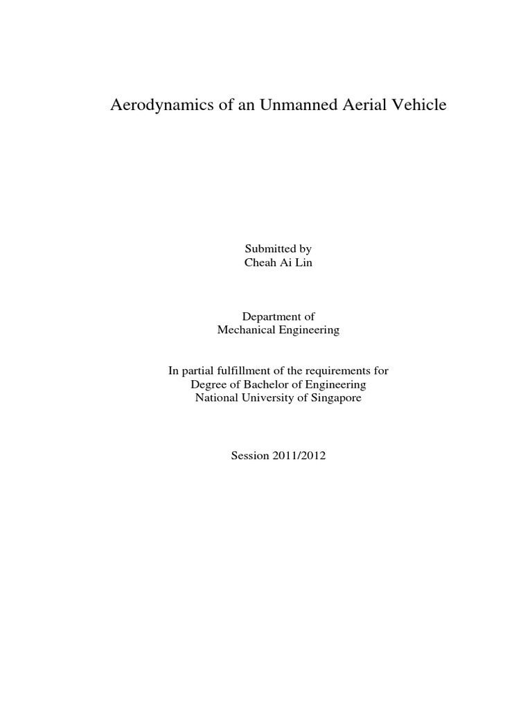 Aerodynamics of An Unmanned Aerial Vehicle | PDF