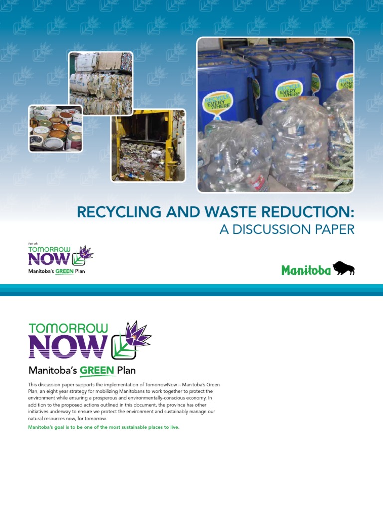 Manitoba's Waste Reduction Strategy | PDF | Recycling | Waste Management