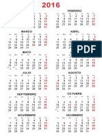 Calendar I o 2016