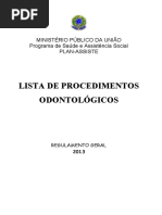 Lista de Procedimentos Odontologicos