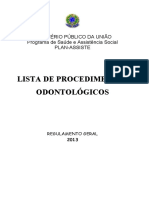 Lista de Procedimentos Odontologicos