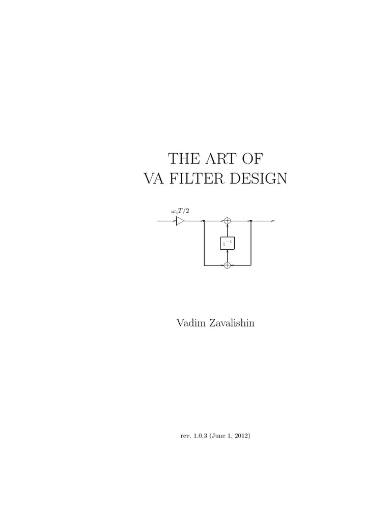 The Art of VA Filter Design Vadim Zavalishin PDF Low Pass Filter