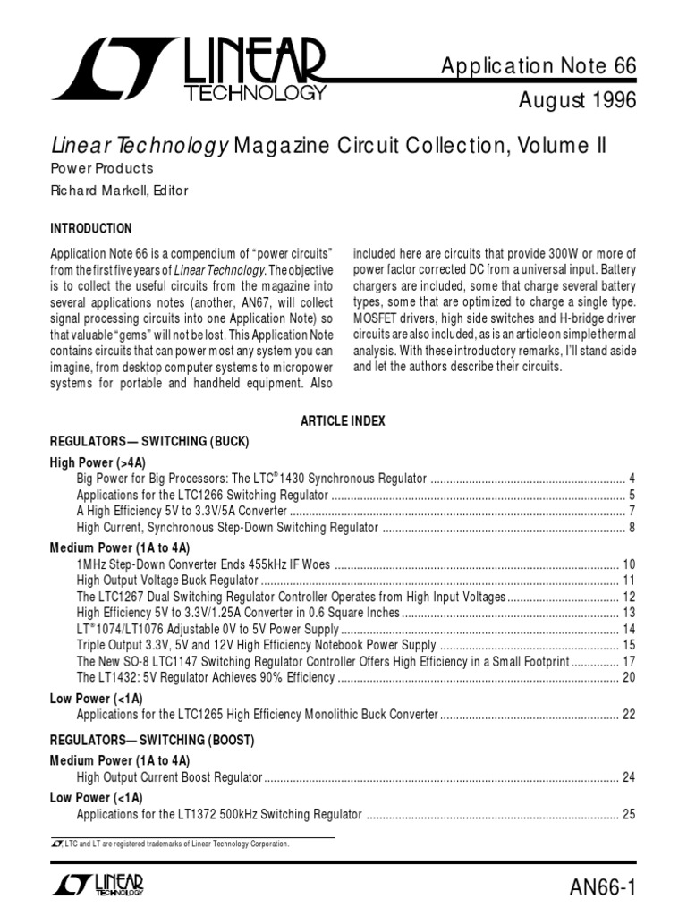 Application Note 66 August 1996:, LTC and LT Are Registered Trademarks ...