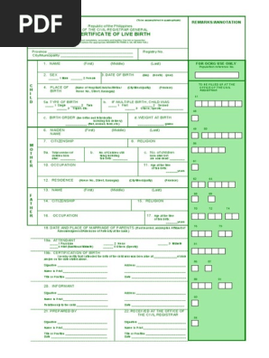 Certificate of Live Birth Form_Philippines