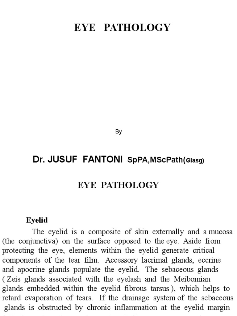 Ophthalmic pathology and intraocular tumors 2011 2012