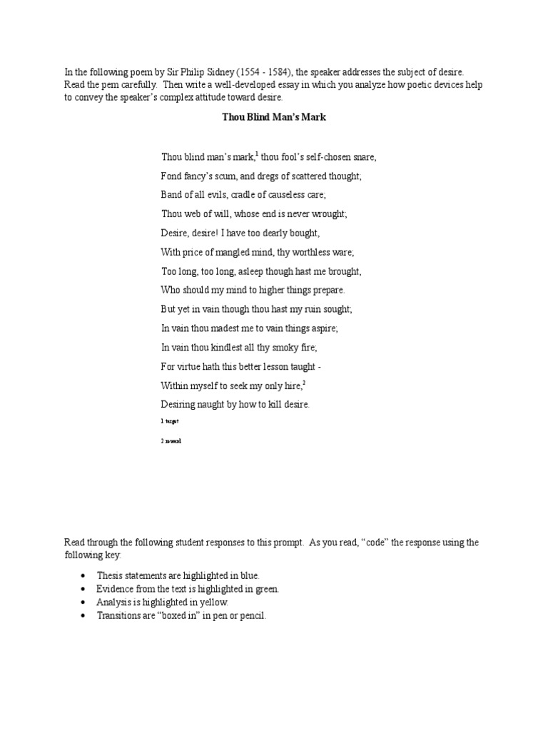 Thou blind man's mark thesis image