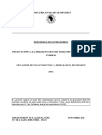 Centrafrique - Projet D'appui À La Réhabilitation Des Infrastructures Rurales PARIR II - Mécanisme de Financement de La Préparation Des Projets PDF