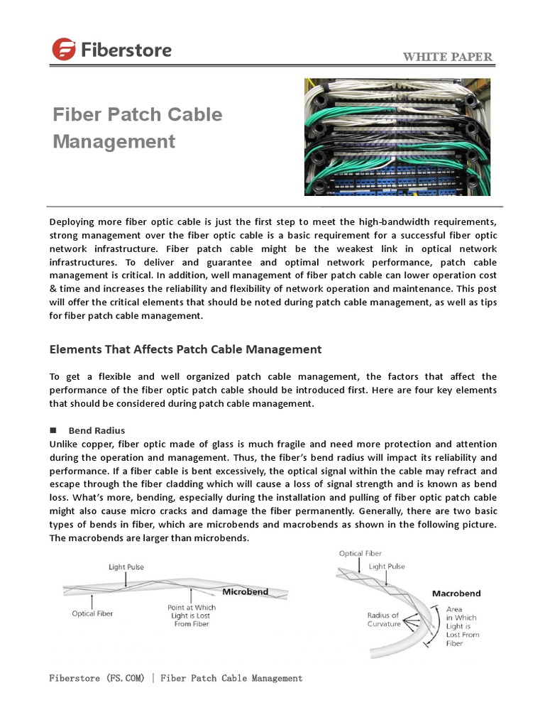 Fiber Patch Cable Management | PDF | Optical Fiber | Cable