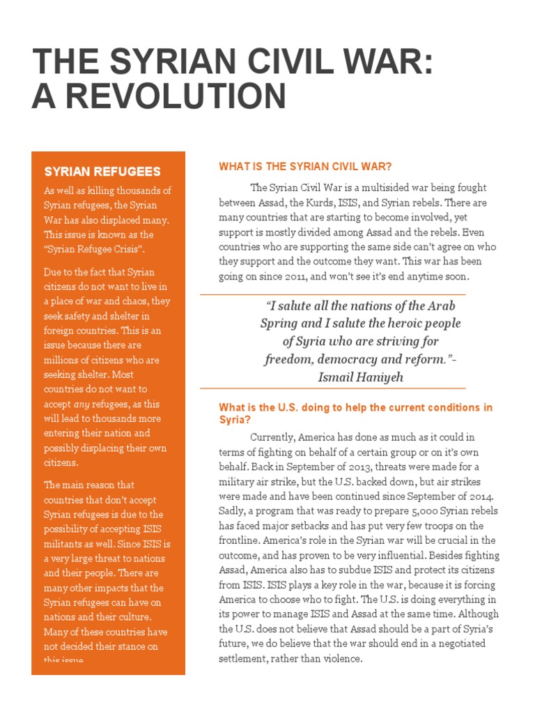 The Syrian Civil War | PDF | Syria | Bashar Al Assad