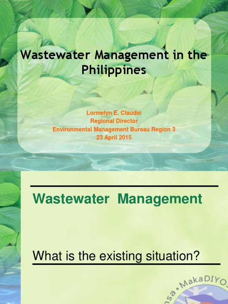 Wastewater Management in the Philippines Wastewater Sanitation