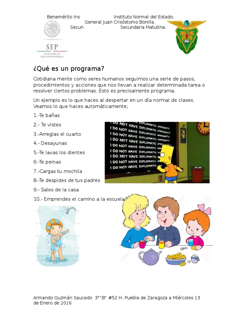 ¿Qué es un programa? Definición y ejemplos | PDF | Relaciones ...