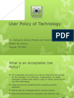 Acceptable User Policy of Technology