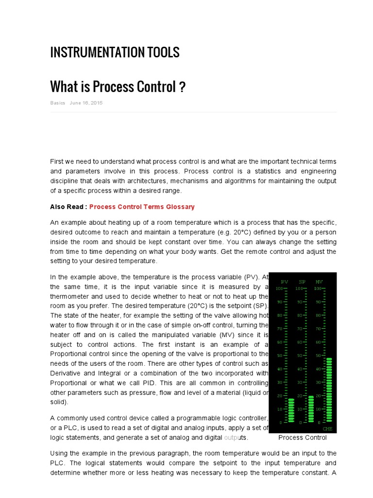 What Is Process Control | PDF | Process Control | Programmable Logic ...