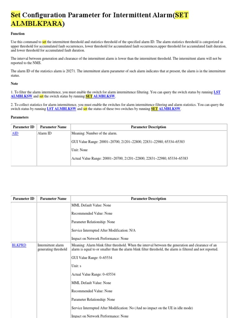 Intermittent Alarm Configuration Guide | PDF | Statistics | Teaching ...