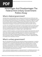 Download Advantages And Disadvantages The Federal And Unitary Government Politics Essaypdf by kimmiahuja SN295399686 doc pdf