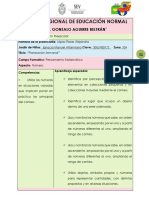 Planeacion Semanal Pensamiento Matematico