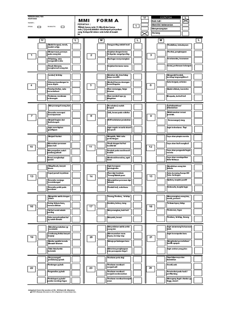 Analisis Tes Kepribadian MMI | PDF | Pengembangan Diri