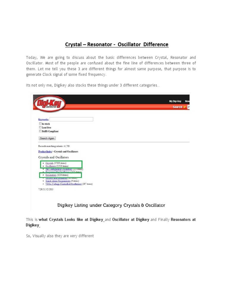 Understanding the Key Differences Between Crystals, Resonators, and
