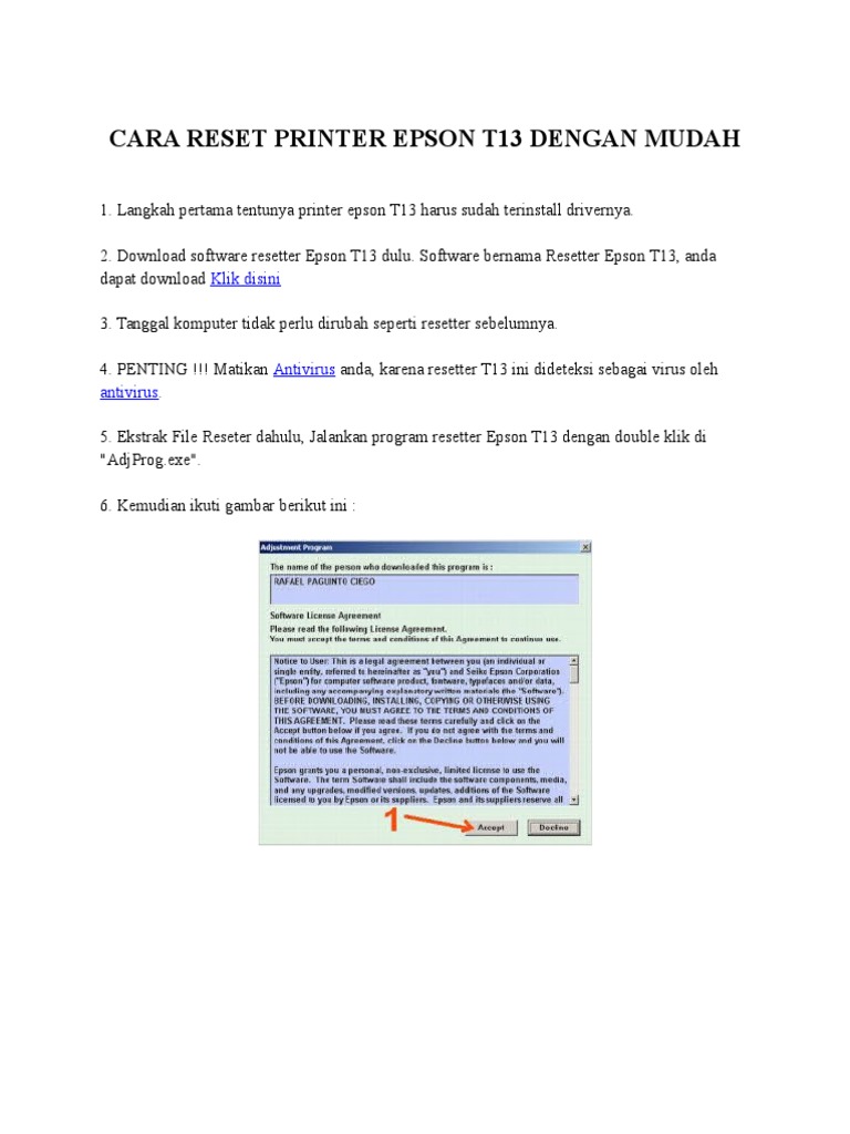 FAQ Cara Reset Printer Epson T13 Pertanyaan Jawaban
