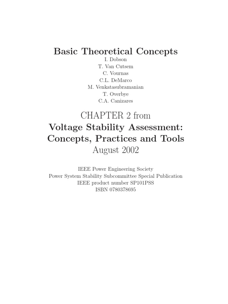 Voltage Stability Concepts Overview | PDF | Dynamical System | Ac Power