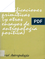 Durkheim, Émile y Mauss, Marcel. Clasificaciones Primitivas y Otros Ensayos de Antropología Positiva