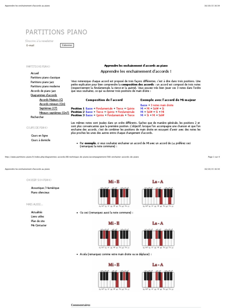Enchainement D Accords Au Piano Accord Musique Harmonie