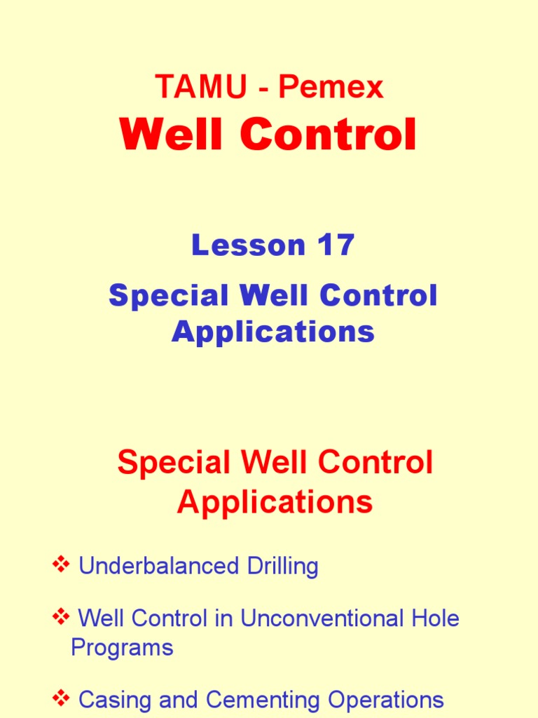 Special Well Control Applications Overview | PDF | Oil Well | Casing ...
