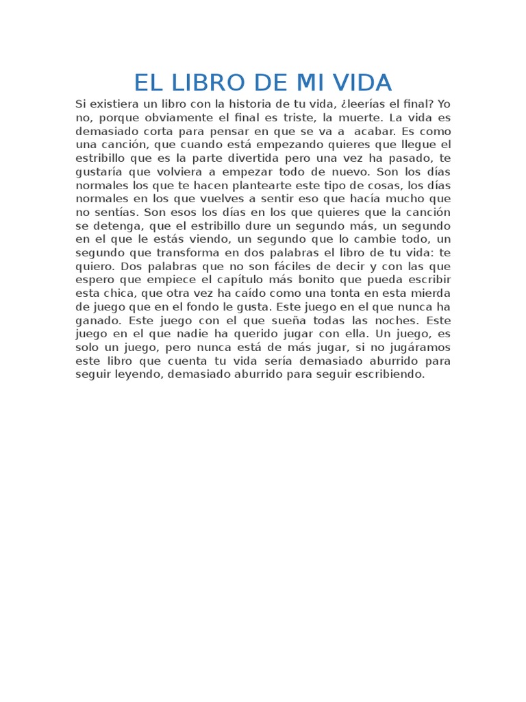 El Libro de Mi Vida | PDF