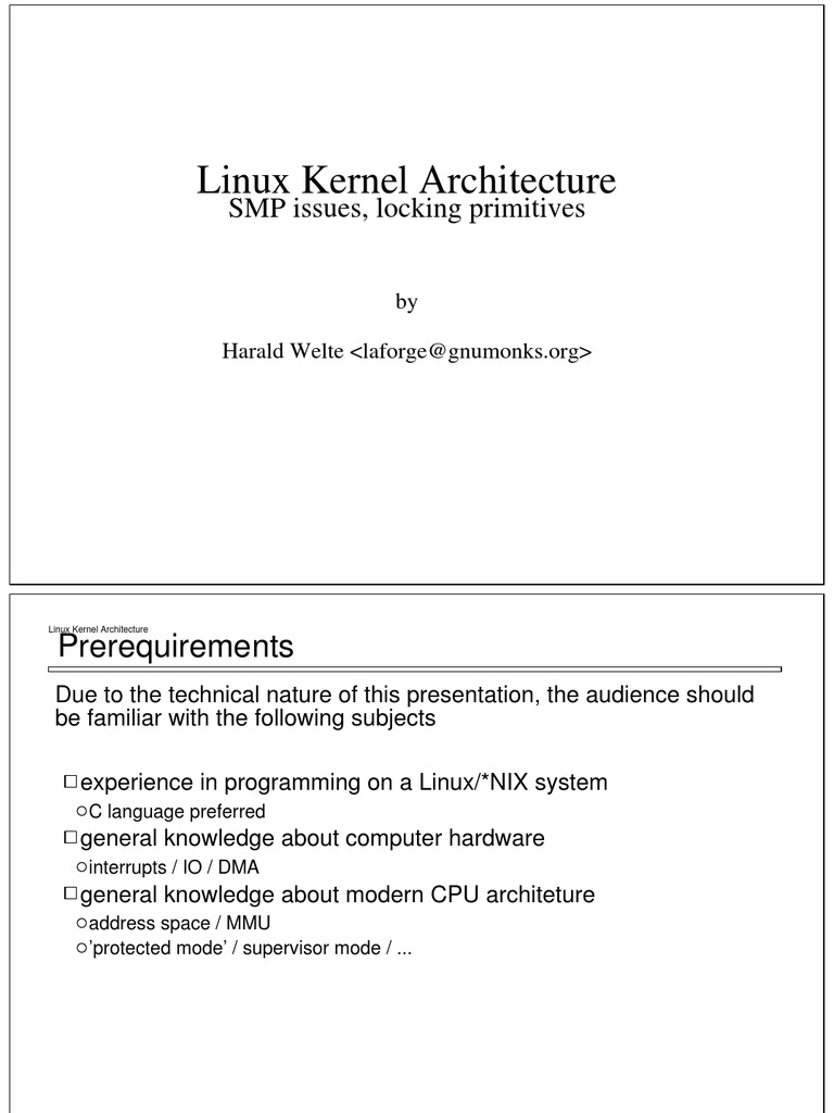 SMP Synchronization in Linux Kernel | PDF