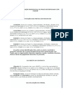 Contrato de Locação Residencial de Prazo Determinado Com Fia