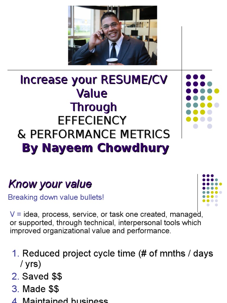 Enhance Your Resume with Metrics | PDF | Six Sigma | Business