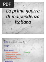 La Prima Guerra Di Indipendenza Italiana