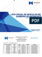 Lista Oficial de Vehiculos del Gobierno Municipal de Matamoros